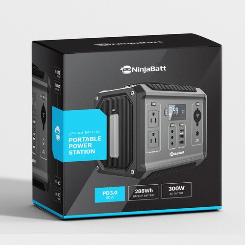 Eye-catching packaging with the title 'Portable Power Station'