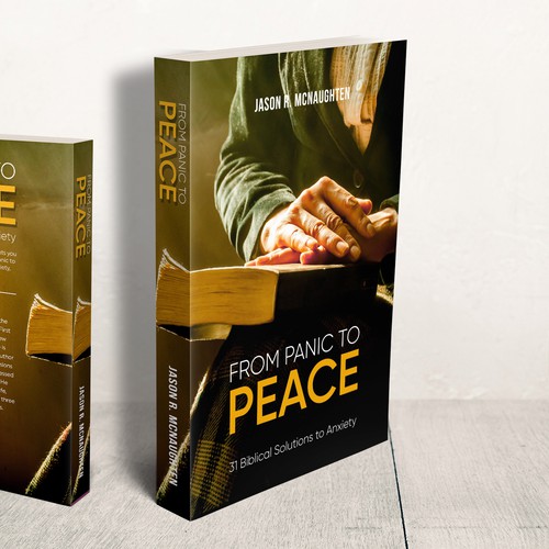 Elegant book cover with the title 'Cover title Design “From Panic to Peace”'
