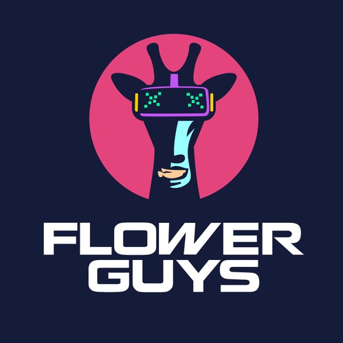 Giraffe design with the title 'Flower Guys Logo'