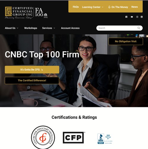 Icon website with the title 'Certified Financial Group'