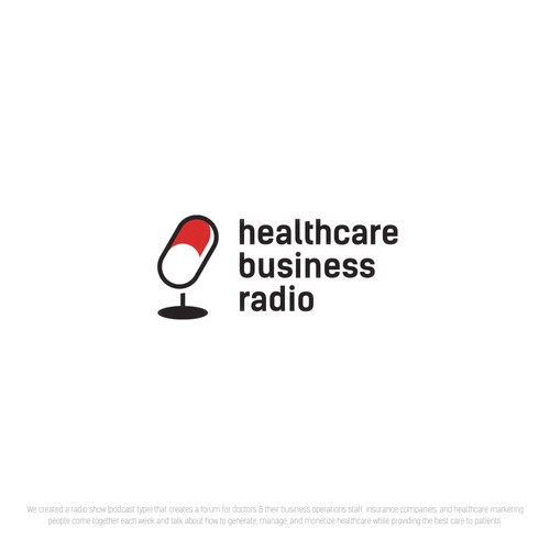 Healthcare logo with the title 'Logo concept for a healthcare podcast'