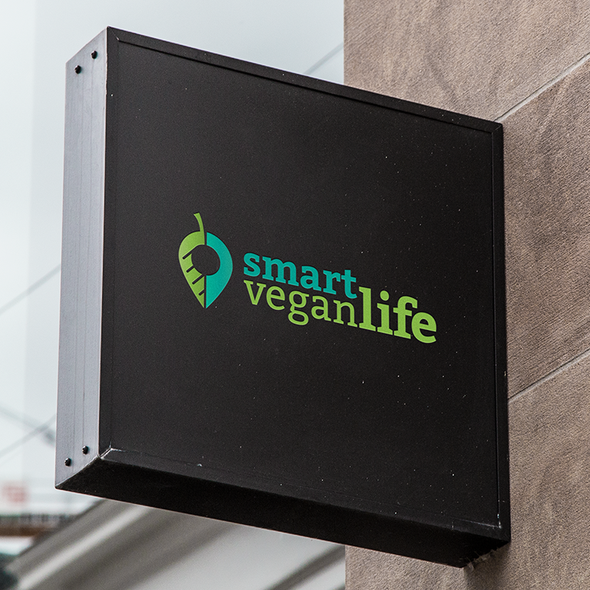 Vegan logo with the title 'Logo for Smart Vegan Life'