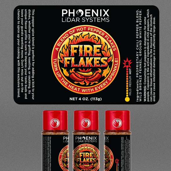 Vector design with the title 'Hot Sauce Label Design'