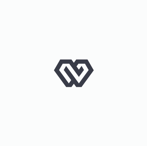 Lettering logo with the title 'Modern geometric monogram'