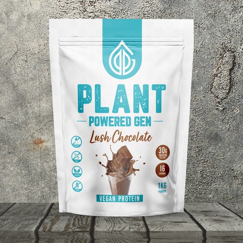 Blue packaging with the title 'PLANT POWERED GEN'