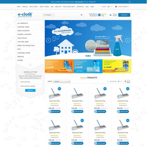 Cleaning website with the title 'Homepage Design for Cleaning Products Company'