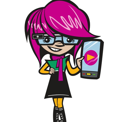 Stylish artwork with the title 'Mascot/Avatar for our Augmented Reality application'