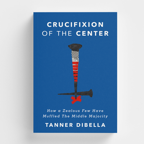 Education book cover with the title 'Book cover design - Crucifixion of the Center'