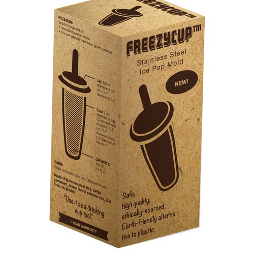 Steel design with the title 'Packaging for Eco-Friendly Popsicle Mould *unused proposal'