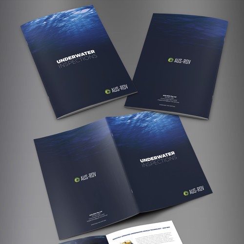 Underwater design with the title 'Brochure Design for AUS-ROV'