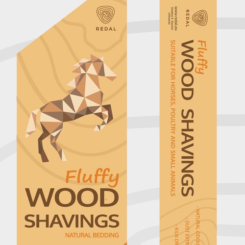 Wood label with the title 'Packaging for wood shadings'