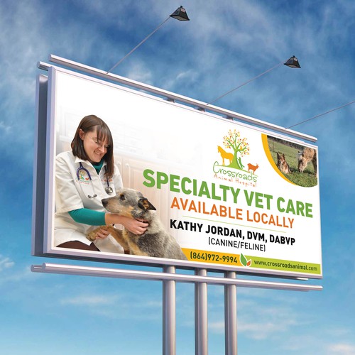 Board design with the title 'Veterinary Hospital Billboard Design'