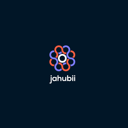 Blue circle logo with the title 'Logo for jahubii'