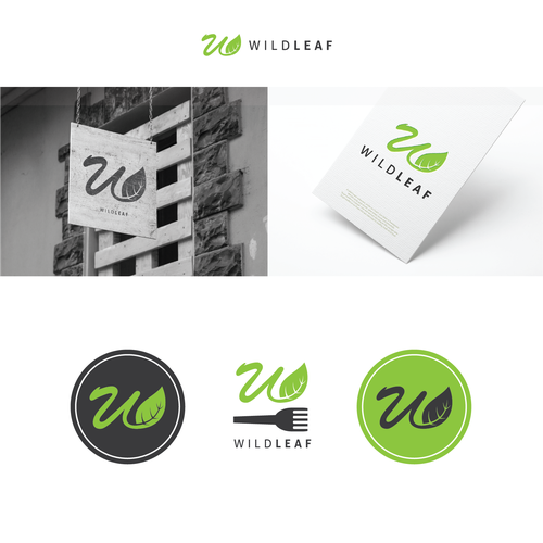 Modern design logo with the title 'logo design for wild leaf'