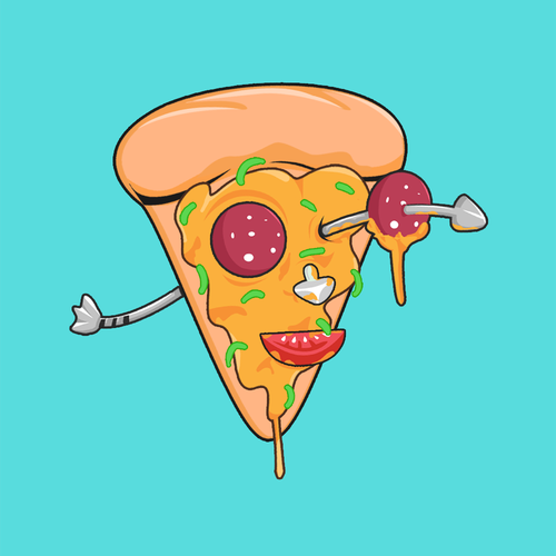 Character t-shirt with the title 'cartoon character for pizza lover'