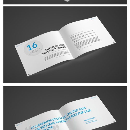 Sleep design with the title 'Brochure design for BIocrystal'