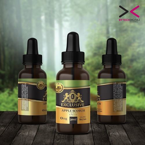 Vapor label with the title 'Exclusive E-Liquid '