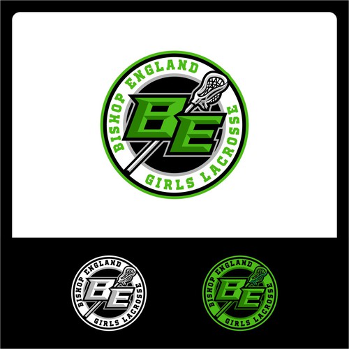 Lacrosse logo with the title 'BE Lacrosse Lax Team Sports Logo Template'