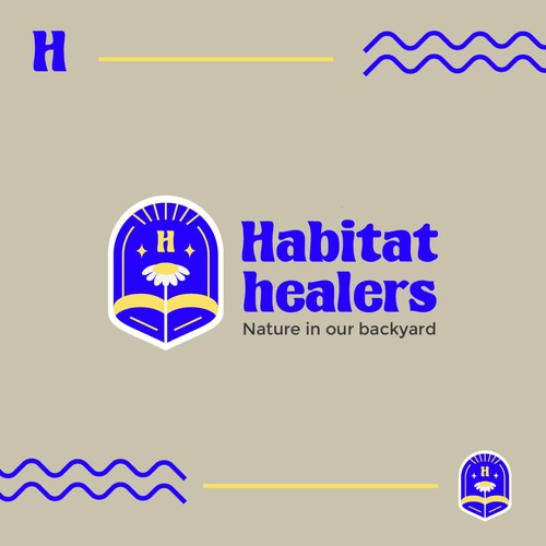 Log design with the title 'Habitat Healers'