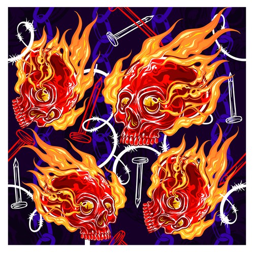 Skull illustration with the title 'Legging skull pattern'