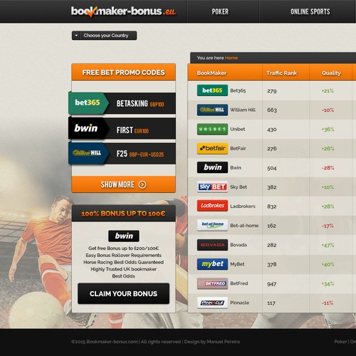 Fun website with the title 'layout design for a online betting platform'