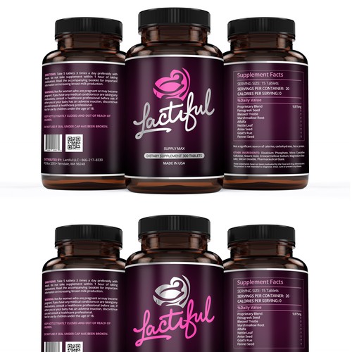 Package label with the title 'Label design'