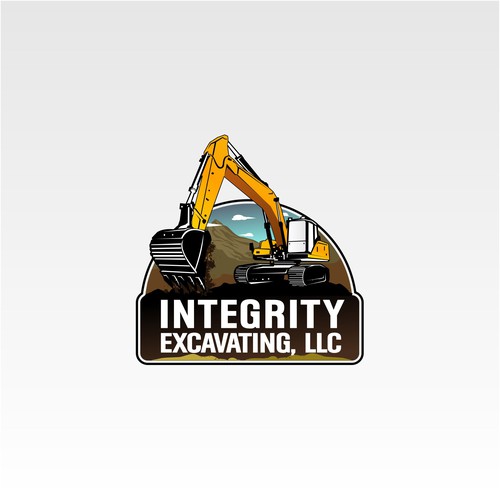 Excavator logo with the title 'eye catching logo for our excavating company'