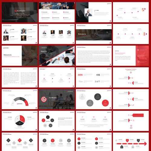 Accounting design with the title 'Powerpoint Template for RedWood Capital'