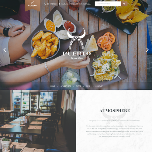 Restaurant website with the title 'A new 'chic' website for Puerto.'