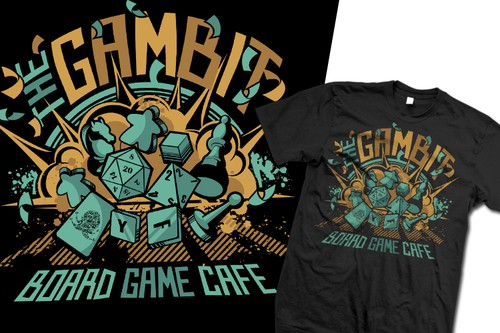 Explosion design with the title 'Tabletop Gamer Tee !'