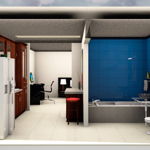 Interior design illustration with the title 'Create the next illustration for Diaz & Associates Realty'