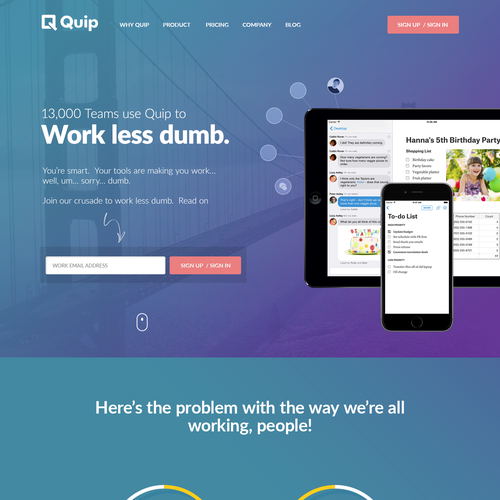 Chart design with the title 'Website for a San Francisco Startup Company'