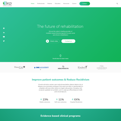 Health website with the title 'Modern website'