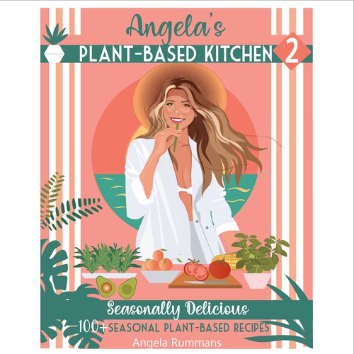 Vegetable artwork with the title 'Book Cover'