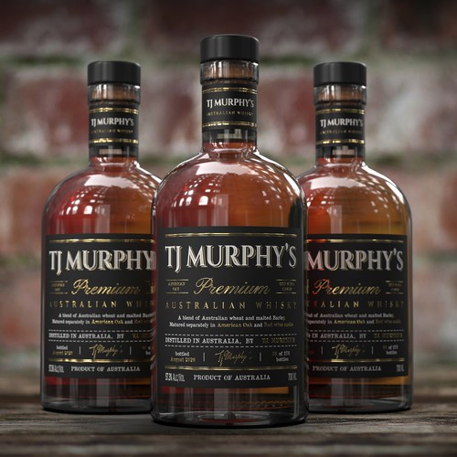 Whiskey label with the title 'Premium Whisky Branding'