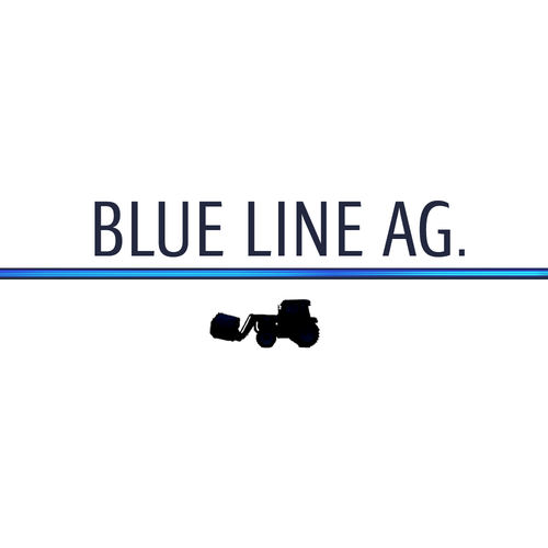 Tractor logo with the title 'Blue Line Sleek Logo'