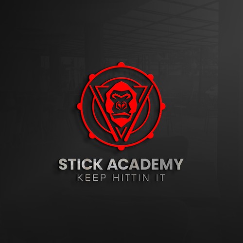 Drummer logo with the title 'Stick Academy'