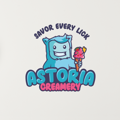 Ice design with the title 'Astoria Creamery'