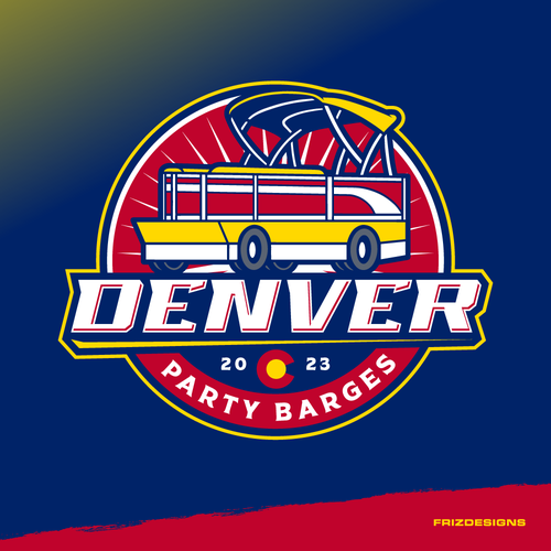 Bus logo with the title 'Denver Party Barges'
