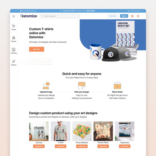 Grid design with the title 'Modern Sidebar Website Design'