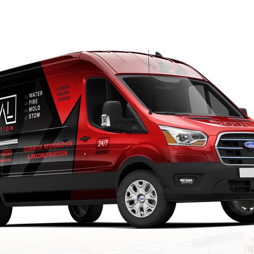 Restoration design with the title 'Van Wrap Design for Royal Restoration'