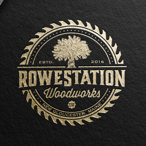 Woodworking design with the title 'ROWE STATION'