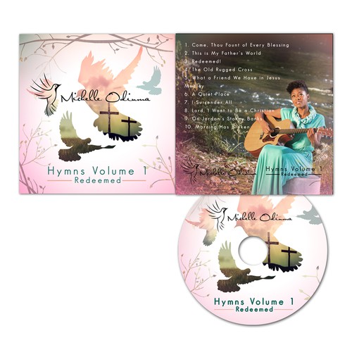 Folder design with the title ' CD cover design - Michelle Odima - Hymns VOlume 1 Redeemed'