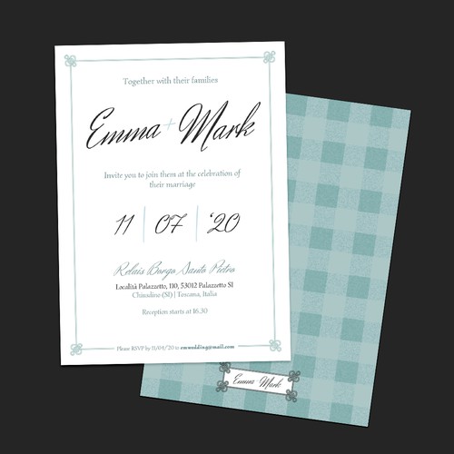 Scottish design with the title 'Scottish/German Wedding Invitation'