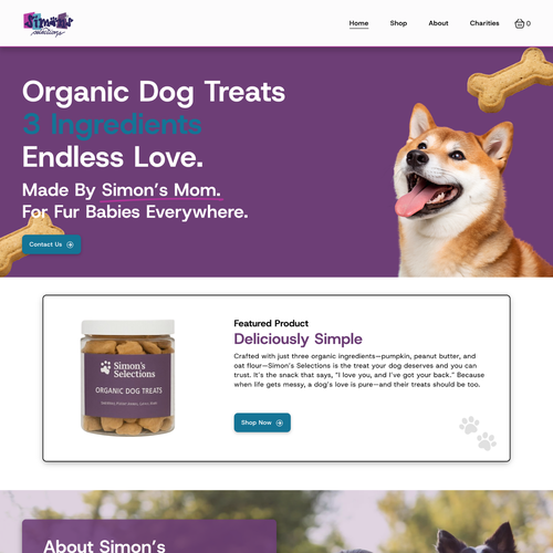 Design with the title 'Simon's Selections Ecommerce Design'