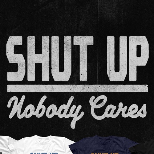 Text t-shirt with the title 'Nobody Cares'