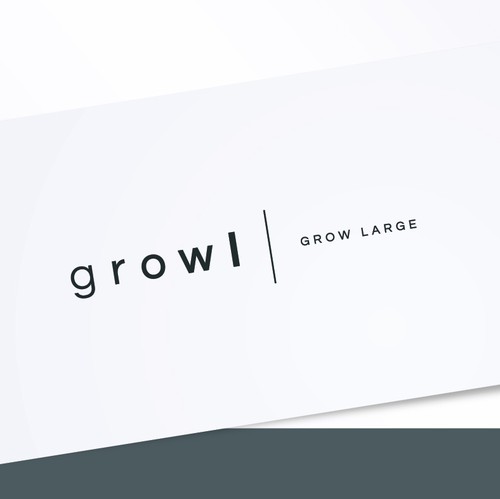 White and gray design with the title 'Growl | GROW LARGE'