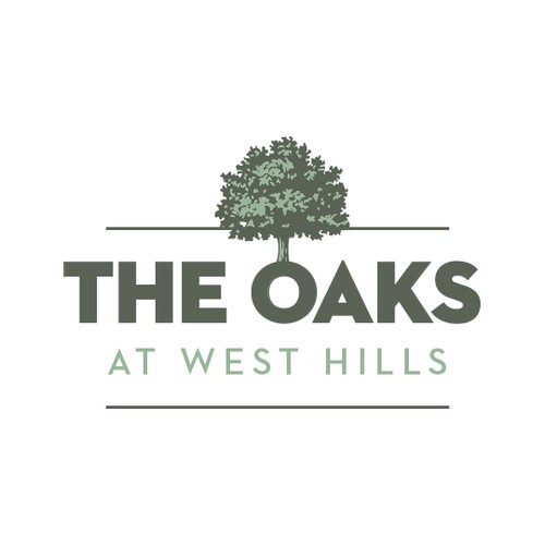 Upscale logo with the title 'The Oaks'