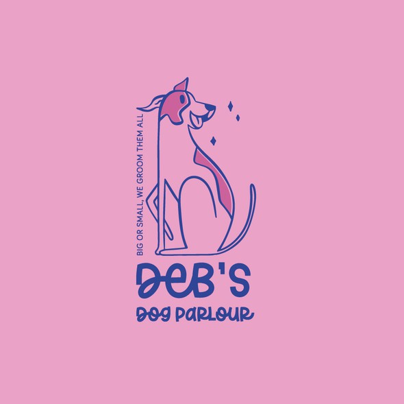 Pet sitting logo with the title 'Feminine groomer'