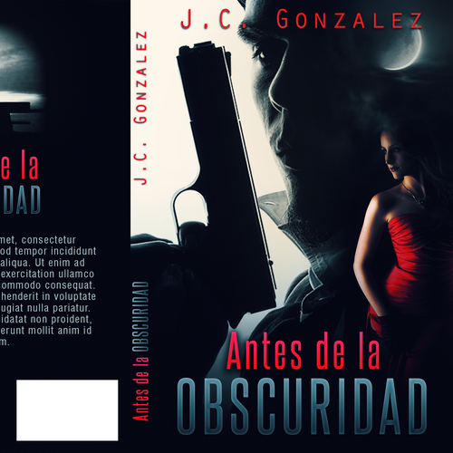 Spy design with the title 'Antes de la obscuridad'